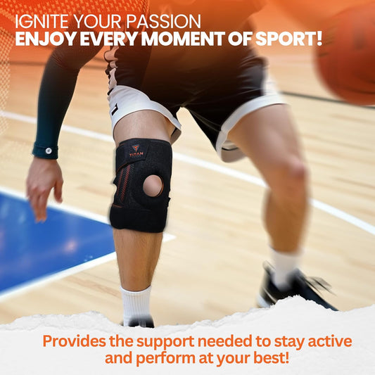 Knee Brace w/ Side Stabilizers (L) – Compression Support for Pain & Recovery