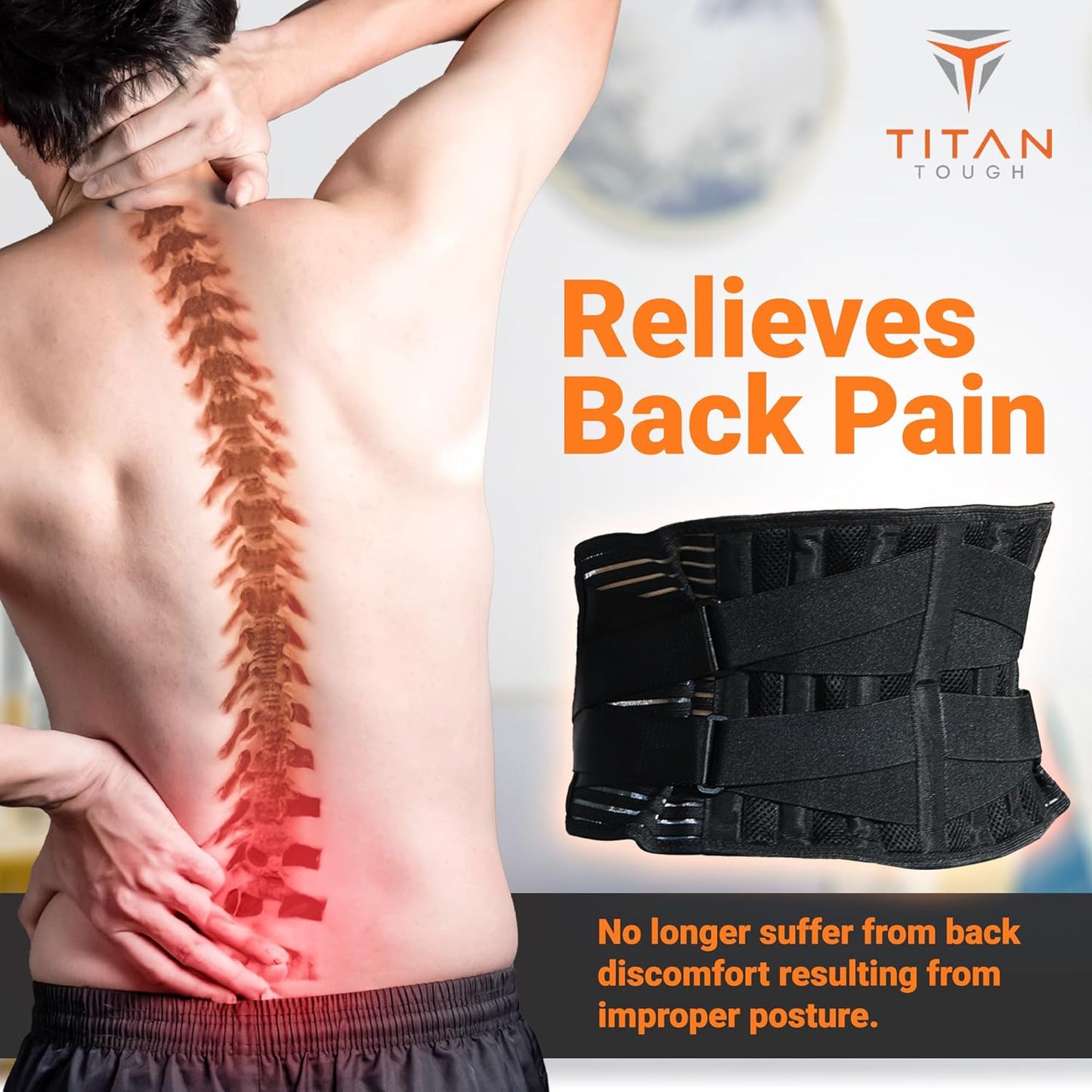 Lower Back Brace - Lumbar Support for Pain Relief, Sciatica & Scoliosis
