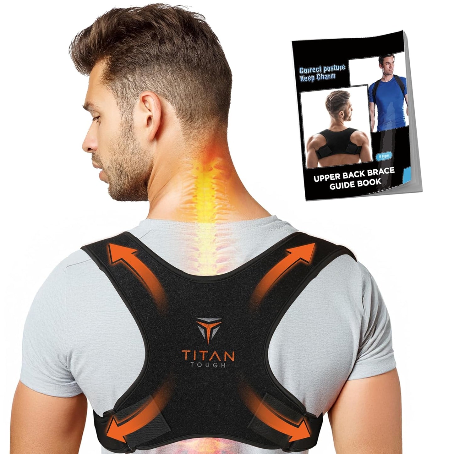 Upper Back Brace (L–XXL) – Adjustable Posture Corrector