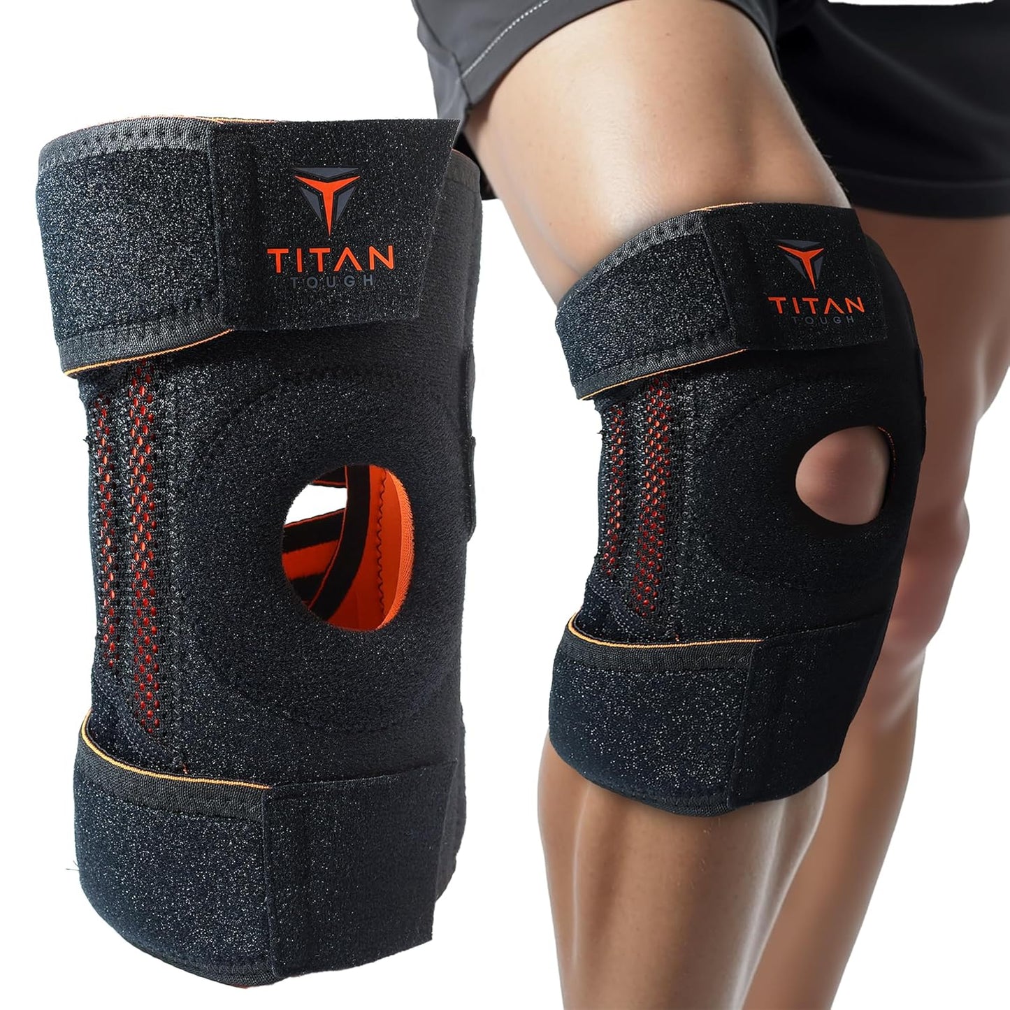 Knee Brace w/ Side Stabilizers (L) – Compression Support for Pain & Recovery
