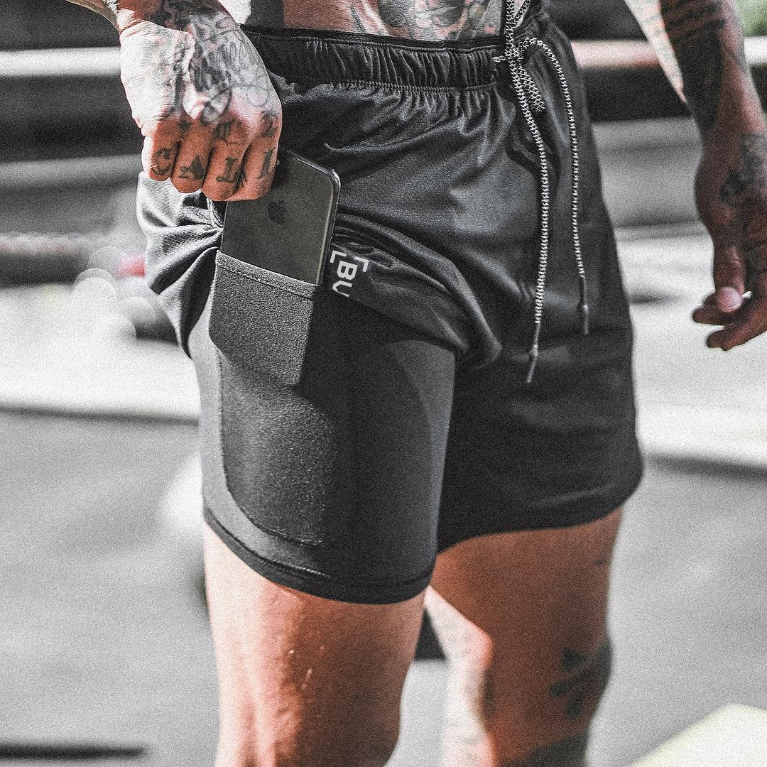 Titan Tough Men's Performance Compression Shorts with Phone Pocket - Gym & Training