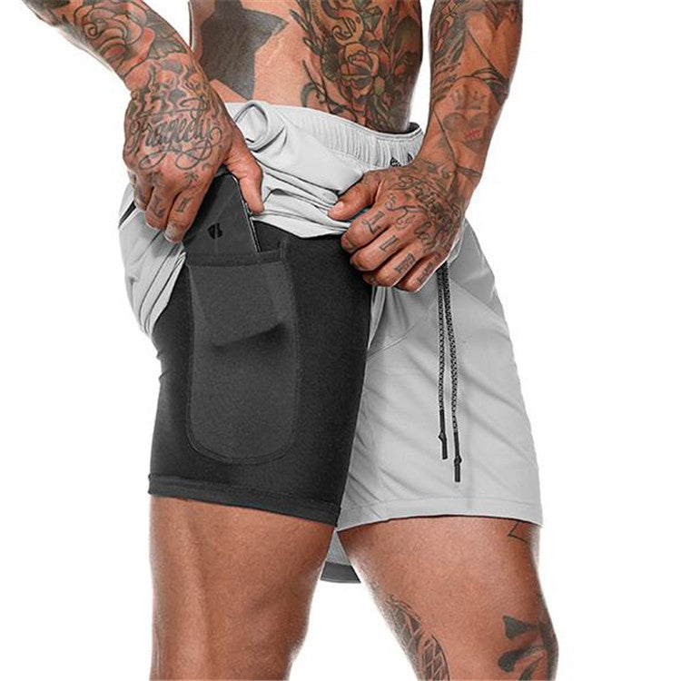 Titan Tough Men's Performance Compression Shorts with Phone Pocket - Gym & Training