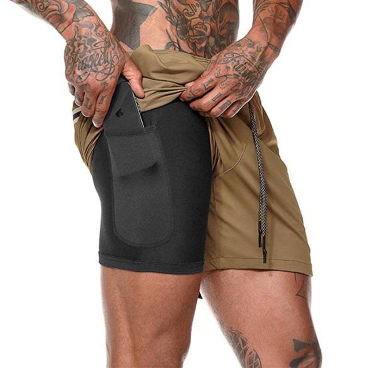 Titan Tough Men's Performance Compression Shorts with Phone Pocket - Gym & Training