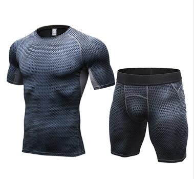 Titan Tough Men's Compression Shirt & Shorts Set - Athletic Gym Training Gear