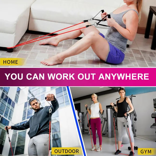 Titan Tough 11-Piece Resistance Band Set - Heavy Duty Exercise Bands for Men with Handles, Door Anchor & Ankle Straps