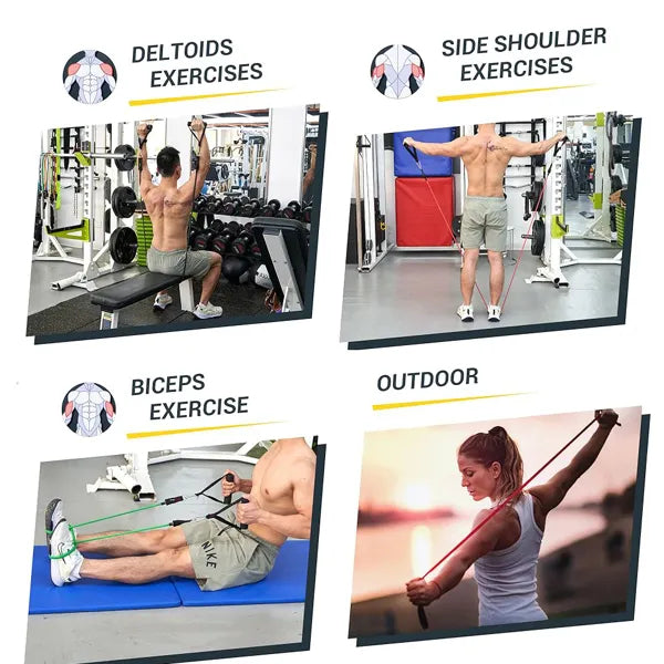 Titan Tough 11-Piece Resistance Band Set - Heavy Duty Exercise Bands for Men with Handles, Door Anchor & Ankle Straps
