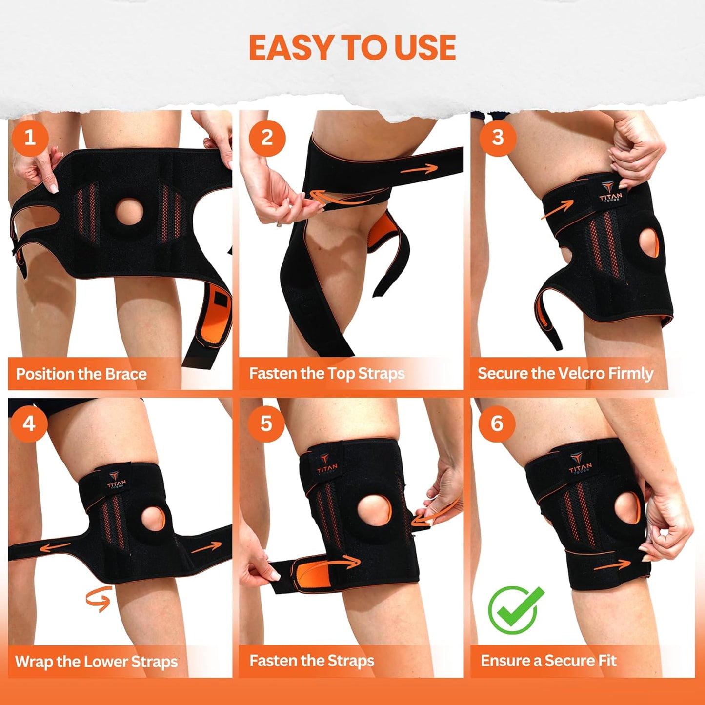 Knee Brace w/ Side Stabilizers (L) – Compression Support for Pain & Recovery