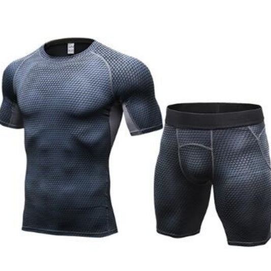 Titan Tough Men's Compression Shirt & Shorts Set - Athletic Gym Training Gear