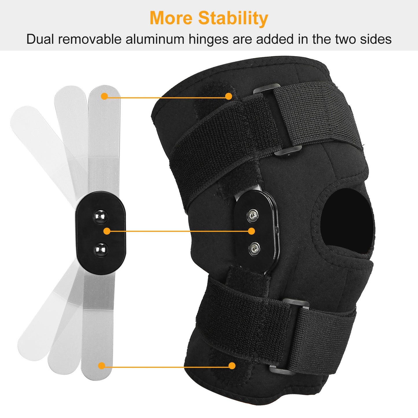 Titan Tough Hinged Knee Brace for Men - Adjustable Open Patella Support for Large & Plus Size
