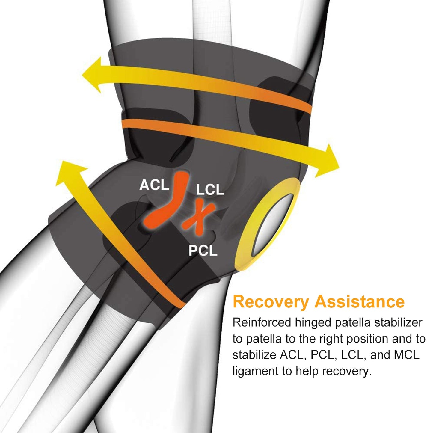 Titan Tough Hinged Knee Brace for Men - Adjustable Open Patella Support for Large & Plus Size