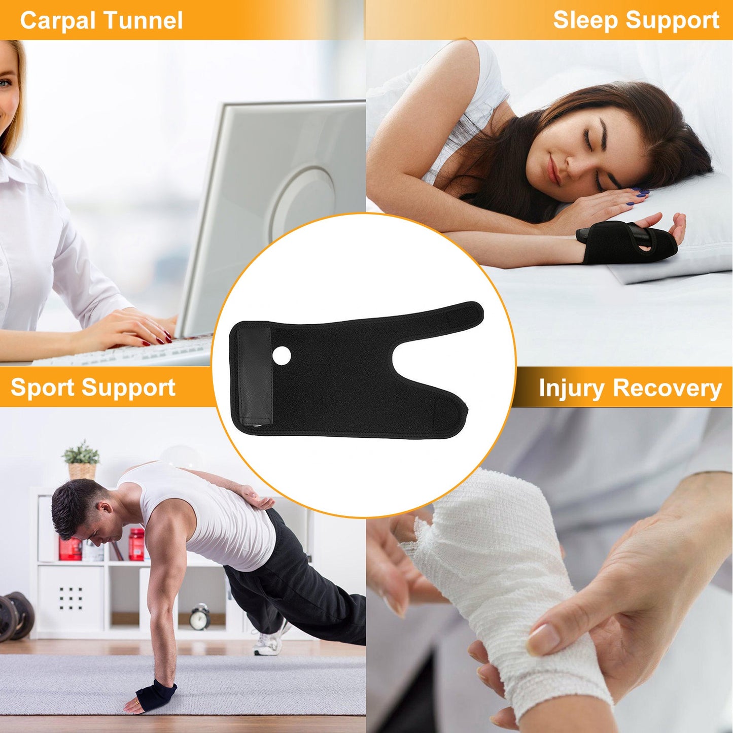 Titan Tough Wrist Brace with Splint - Carpal Tunnel Support for Men, Left Hand Recovery & Weightlifting