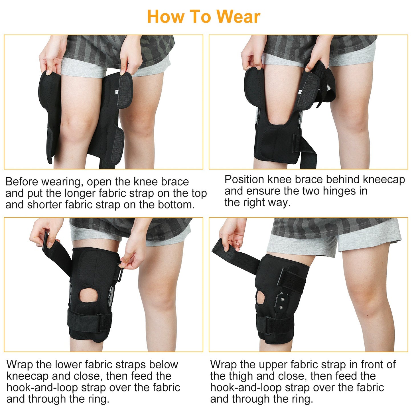 Titan Tough Hinged Knee Brace for Men - Adjustable Open Patella Support for Large & Plus Size